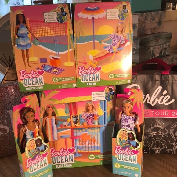 HOST PICK 3/1 Barbie the Ocean recycled ocean bound plastics. 4 dolls 3 sets.NEW - Picture 1 of 17